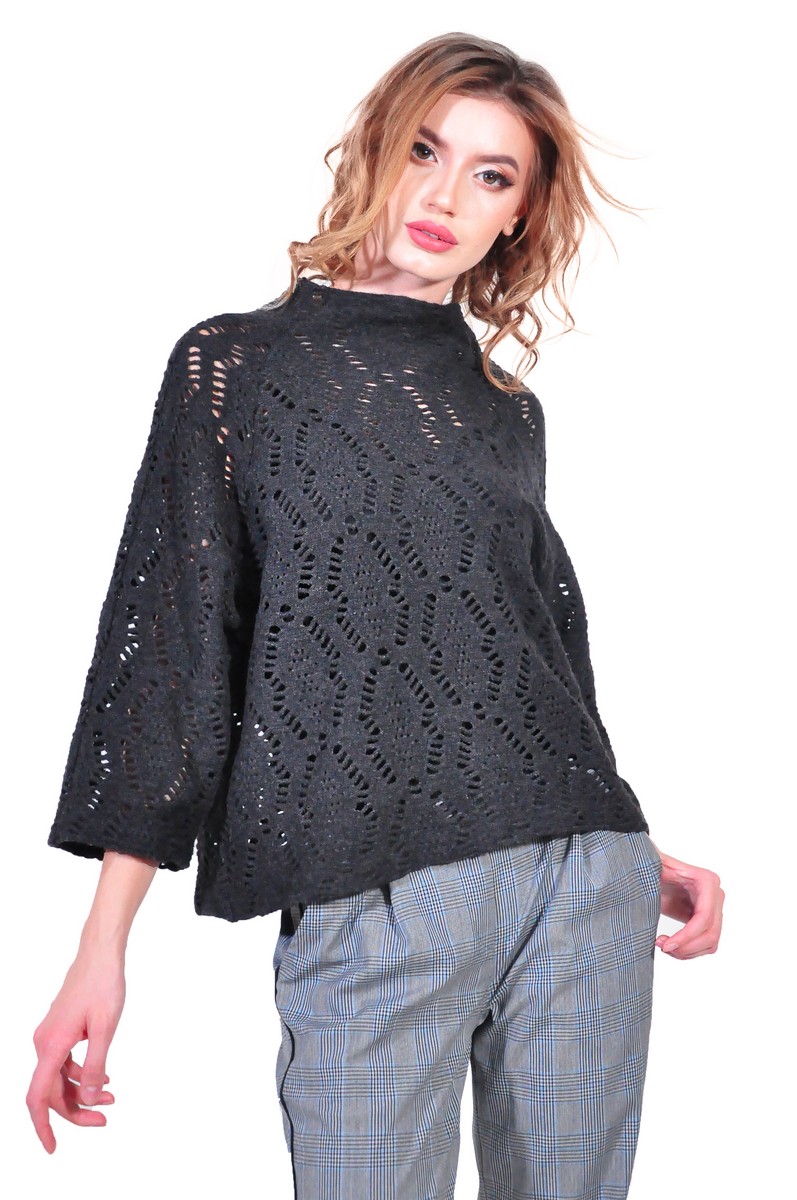 Monetary sweater Fruity Bluza de dama, gri inchis - bluze dama - RVL online shop