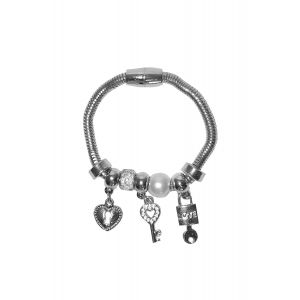 Bratara argintie cu elemente decorative