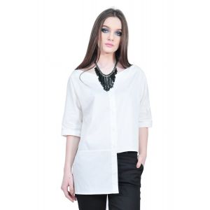 camasa alba simetrica dama RVL D2503