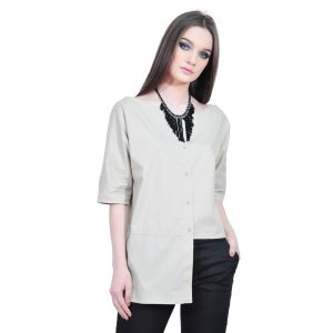 Camasa bej asimetrica dama RVL D2503