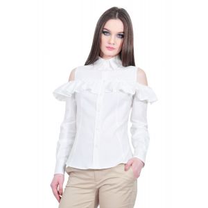 Camasa alba de dama cu volan, RVL D2517