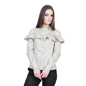 Camasa bej de dama cu volan, RVL D2517