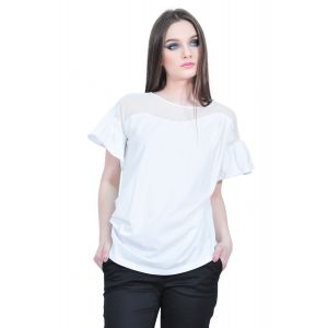 Bluza alba de dama cu maneca scurta, RVL D2533