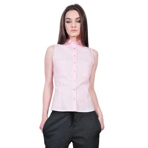 camasa roz de dama fara maneci D2551