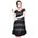 Rochie de vara in dungi negru-gri D2557
