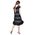 Rochie de vara in dungi negru-gri D2557