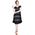 Rochie de vara in dungi negru-gri D2557