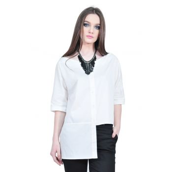 camasa alba simetrica dama RVL D2503
