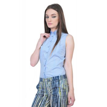 camasi bleu de dama fara maneci D2551