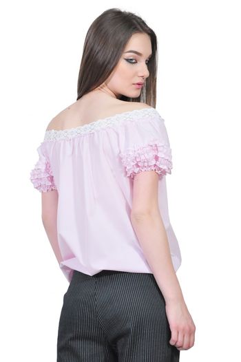 bluza roz dungi de dama D2351A