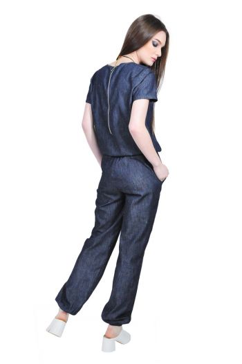 Salopeta denim cu maneca scurta, RVL D2531