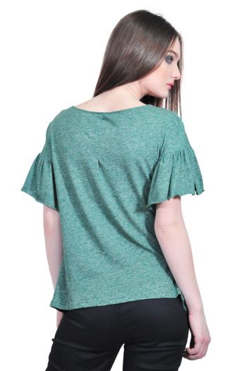 Bluza verde de dama cu maneca scurta, RVL