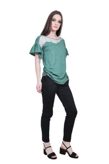 Bluza verde de dama cu maneca scurta, RVL