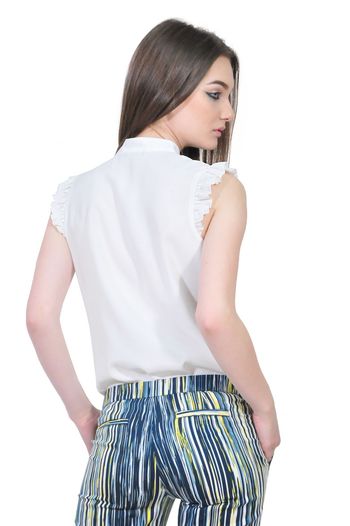 camasa alba de dama fara maneci D2550