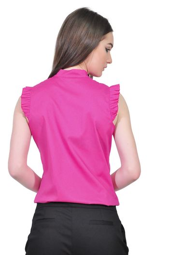 camasi roz de dama fara maneci D2550