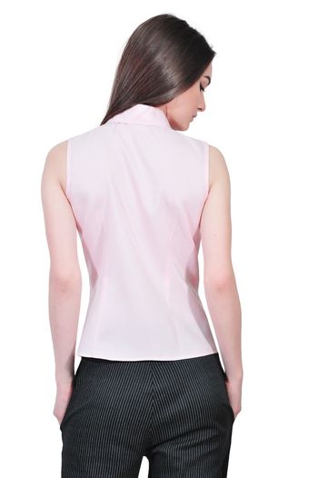 camasa roz de dama fara maneci D2551