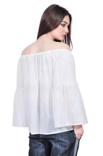 Bluza larga alba de dama tip ie D2554