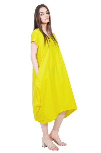 Rochie galbena lunga de vara D2555
