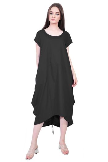 Rochie neagra lunga de vara D2556