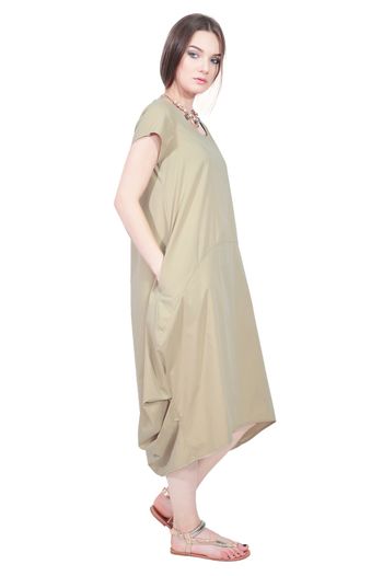 Rochie bej lunga de vara d2556