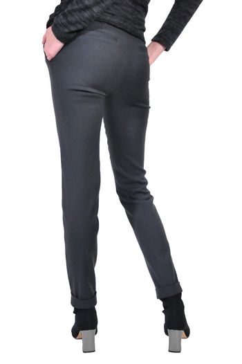 pantalon de dama, gri inchis D2611