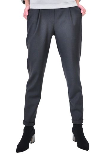 pantalon cu elastic in talie, gri inchis D2613