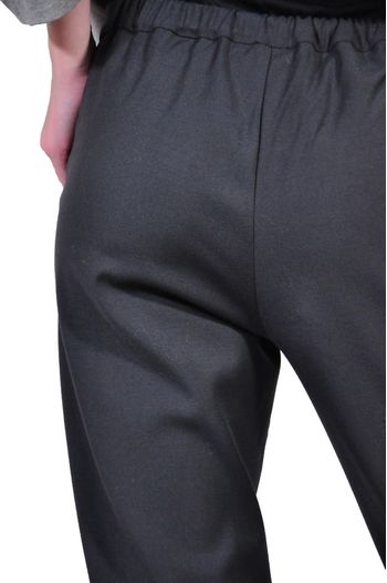 pantalon cu elastic in talie, gri inchis D2613