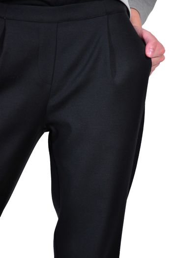 pantalon cu elastin in talie, negru D2613