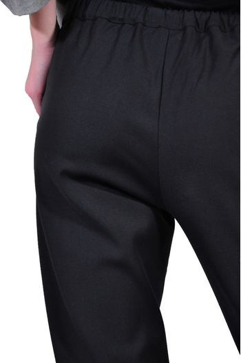 pantalon cu elastin in talie, negru D2613