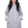 Palton maxi de dama, gri