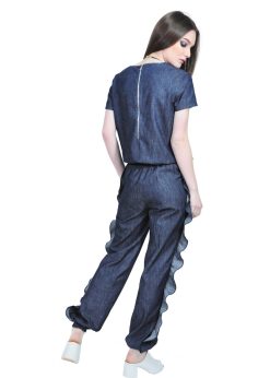 Salopeta denim cu maneca scurta, RVL