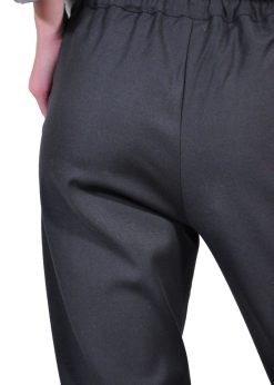 Pantalon cu elastic in talie, gri inchis