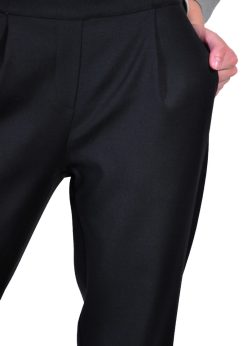 Pantalon cu elastic in talie, negru