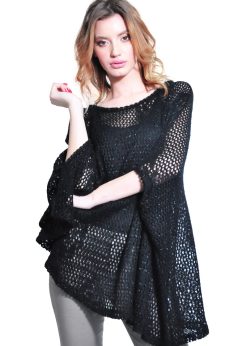 Bluza asimetrica de dama, negru