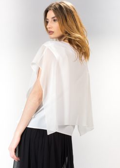 Bluza alba de dama cu volane, RVL