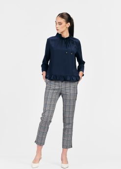 Pantalon dama RVL - gri /albastru