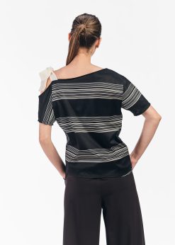 Bluza dama RVL - negru/dungi