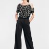 Bluza dama RVL - negru/flori