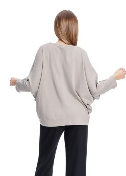 Bluza oversize cu buzunar din paiete RVL