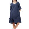 Rochie denim cu volane