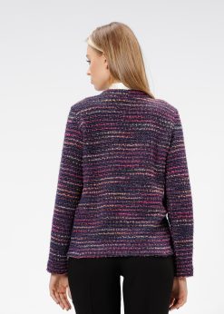 Cardigan cu nasturi, mov cu insertii multicolore RVL