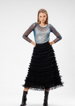 Top din tulle bleumarin RVL