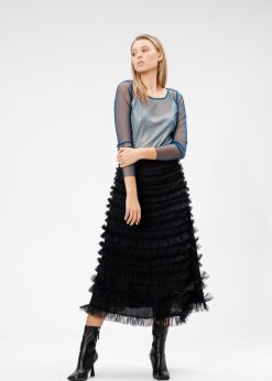 Top din tulle bleumarin RVL