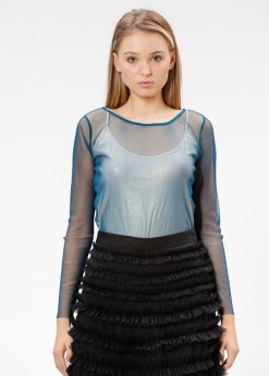 Top din tulle bleumarin RVL