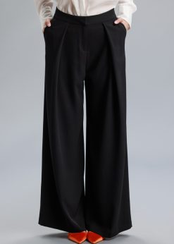 Pantalon negru, cu pliu RVL