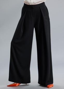 Pantalon negru, cu pliu RVL