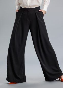 Pantalon negru, cu pliu RVL