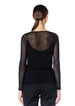 Top din tulle negru RVL