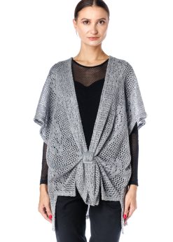 Cardigan gri, cu catarama RVL