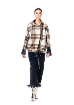 Jacheta oversize, bej carouri RVL